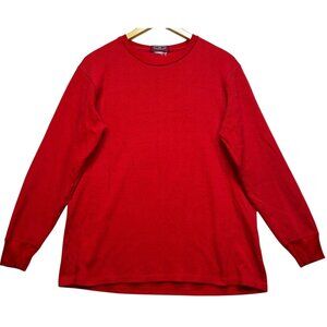 The Northwestern Knitting Men's Waffle Thermal T-Shirt Size L Red Stretch